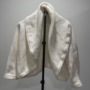 CAbi Cream Ribbed Women's Shrug